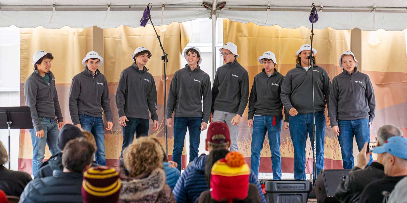 Open Road, a capella group, singing at Fall Fest